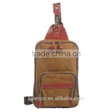Customized Men Casual Cross Body Sling Canvas Chest Shoulder Bag in China photo-4