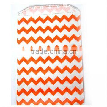 Orange Chevron Paper Treat Bags - Bakery Bags 5*7.5 inch medium size