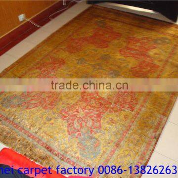 antique carpet handmade carpet ancient Carpet 6*9FT Handmade pure silk Arab carpet karacahan carpet