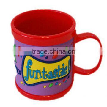Country Style Embossed Pretty Flower and Lovely Bee 2D Soft Pvc Mug photo-2