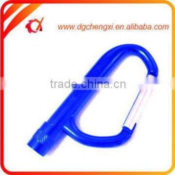 Promotional Novity Big Blue Carabiner LED Torch Keychain