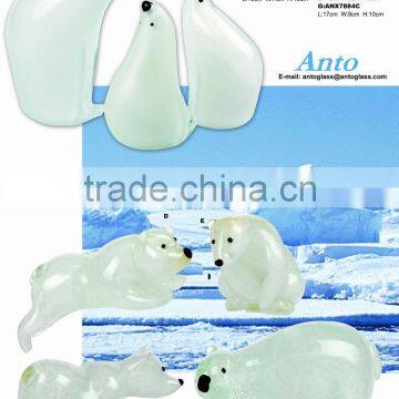 white glass bear