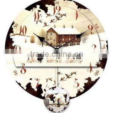 hanging wood pendulum clock