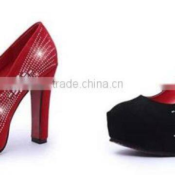 CX201 Fashionable women high heel pump shoe with rhinestone