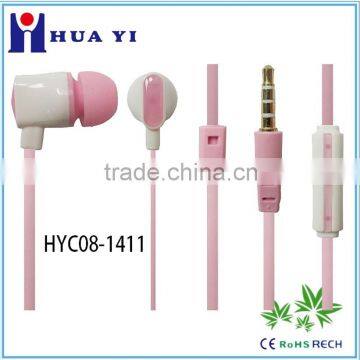 in-ear plastice earphone earbud headphone with microphone cheap price