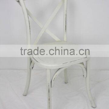 Vintage White cross back chair, Haley chair for party