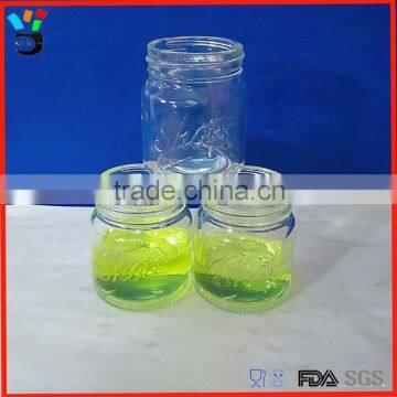 Glass Drinkware Type Embossed Pattern 50ml Size Mason Jar Type Split Shot Glass