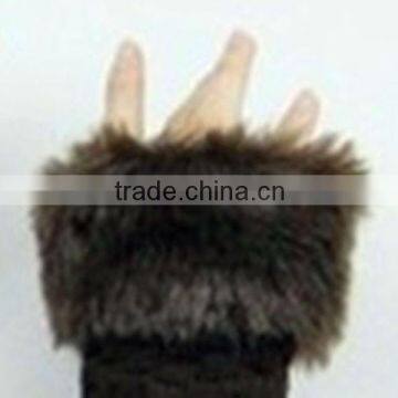 Winter Warm Real Rabbit Fur Fingerless Gloves for Fashion Girls