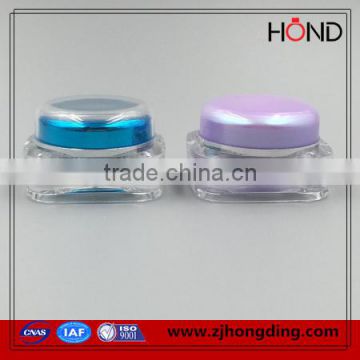 customerized transparent acrylic square cream jar with all color and capacity available