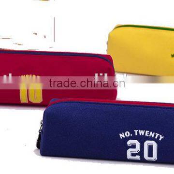 Yellow Colour Canvas Pencil Case Pouch photo-2