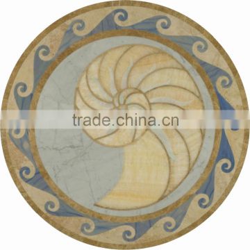 Museum hall wall designs waterjet medallion marble finish