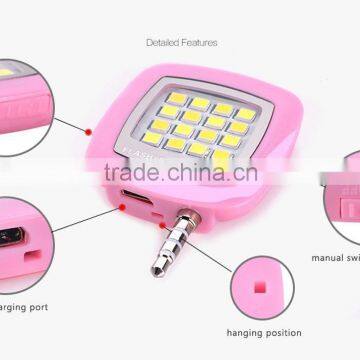 Top Sale Micro Photo Shooting Photographic Gadget Flash Mini 16 LED Built-in Video Light Lighting for Smart Mobile Phone photo-2