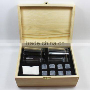 Amazon Top Selling Reusable Food Grade Granite Whisky Stones in Wooden Box