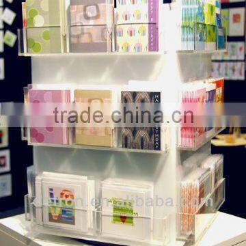 Rotatable Acrylic Wood Greeting Card Display Stands