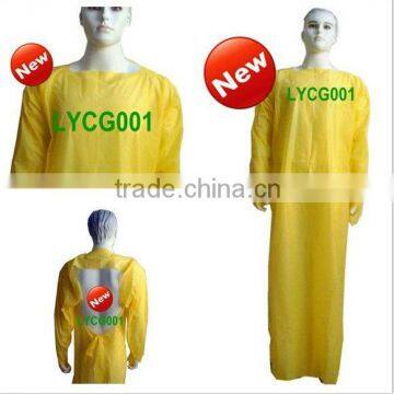 Yellow waterproof disposable surgical gowns