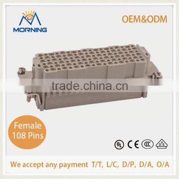 HDC HDD-108, A Whole Set Industrial Crimp Terminal Copper Alloy Side Entry 108 Pins Waterproof Electrical Plug Connectors