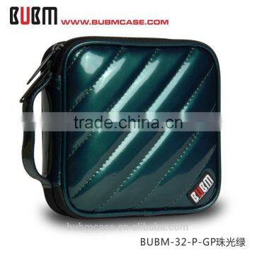 Green BUBM 32 Capacity PU Leather Cover CD Case CD Box DVD Case CD-ROM Holder Car Disc Case