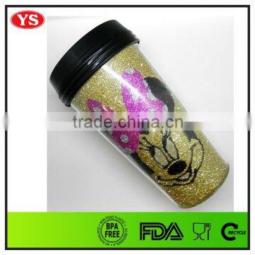 BPA Free and Eco Custom 16oz Plastic Removable Insert Tumbler With Lid