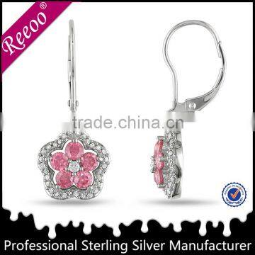 rhodium plated flower design earring ebay jewelry