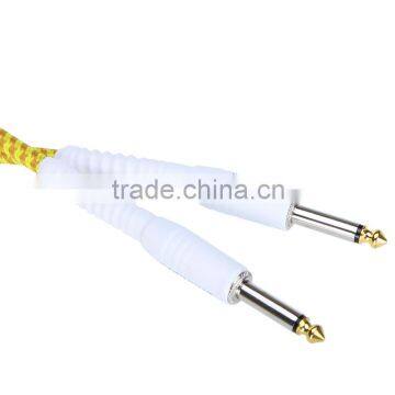 3M/10ft Yellow Cloth Braided Tweed Guitar Cable Cord photo-2