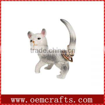 White cute funny cat Wholesale animal ring holder