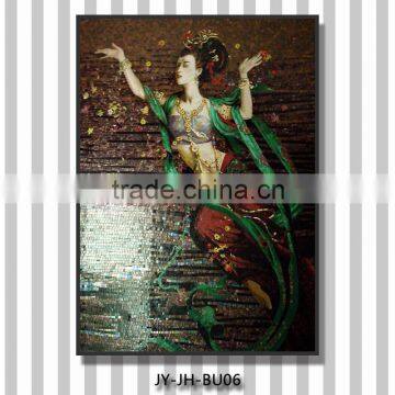 LYY Chinese Buddhism mid-east Religion style kitchen backsplash mosaic hand cutting glass mosaic wallpaper mural mosaic