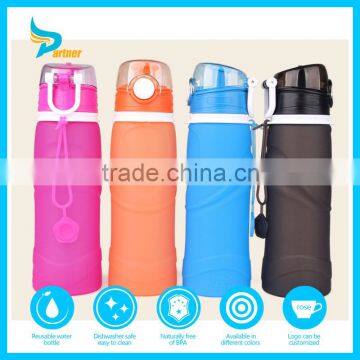 Silicone Travel Bottle unbreakable silicone sport water bottle