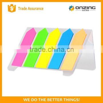 Onzing good quality arrow&strip-type shaped sticky notes with pet