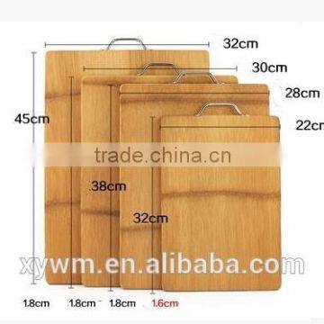 Organic Basic Traditional Easy Carry Hang Stainless Steel Handle Kitchen Butcher Bamboo Cutting Board Chopping Block photo-2
