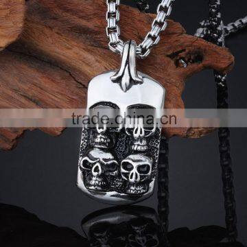 Stainless steel skull head style personalized custom pendants