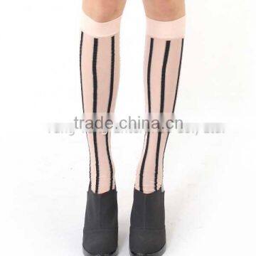 High Qulity Colorful Stripee Silk Knee Socks