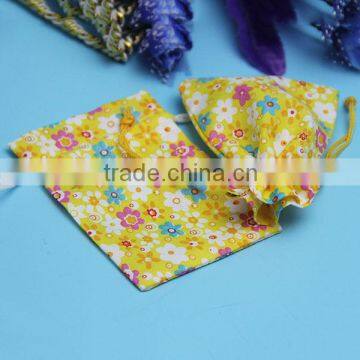 Fancy indian wedding gift pouches drawstring cotton fabric pouch wholesale