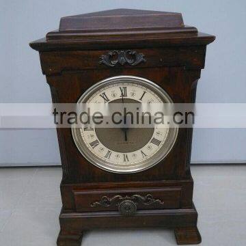 Solid Wood Antique Carriage Desk Clock