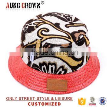 Custom Leather Patch Bucket Cap photo-2