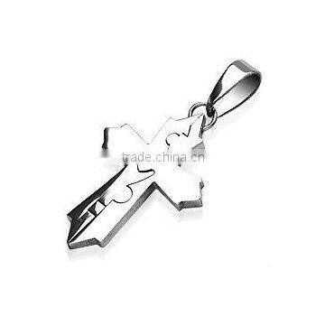 2015 popular 2-Piece 316L Stainless Steel Pendant - Cross body piercing jewelry