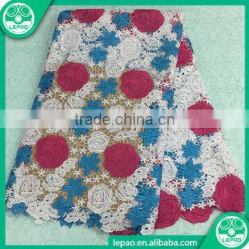 2016 Latest Embroidered High Quality Tulle Lace Fashion Coral Red Fabrics photo-5