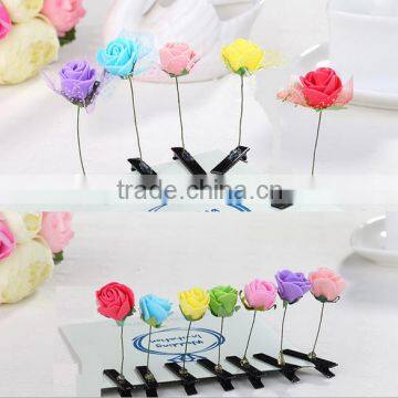 Hot Rose Flower Head Cute Grass Hairpins Hair Styling