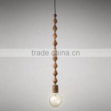 New Edison Vintage Retro Wooden Fixture Pendant Light Colorful Fabric Cable Lamp photo-2
