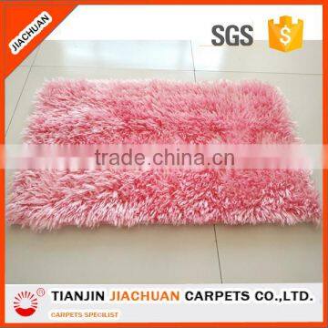 pink long pile polyester chenille mat