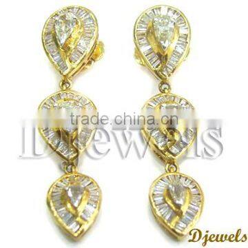 Diamond Gold Earrings, Stylish Diamond Earrings, Diamond Jewelry