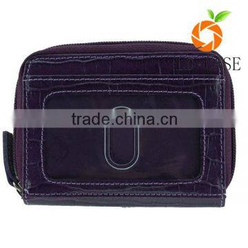 Lady's leather gift RFID blocking card holder wallet small credit card wallet