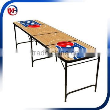 8-Foot Portable Beer Pong / Tailgate Tables (Black, Football or American Flag)