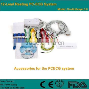 12 lead Resting PC ECG System with Diagnostic Cardiology auto interpretation