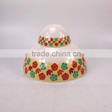 Colorful Flower Euro Food Stardard Set Of 2Pcs Plastic Salad Bowl Set photo-2