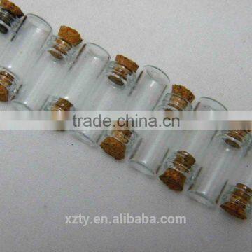 0.5 ml clear glass mini bottles with cork for essential oil