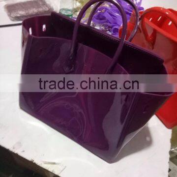 Xianjian 2016.8.26 New Color Old Mauve PVC Candy Jelly Bag with padlock(B lock) and twilly and strap (BSHT002)