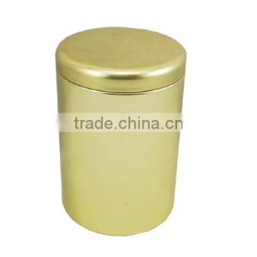 Empty plain golden round metal packing tobacco tin can custom