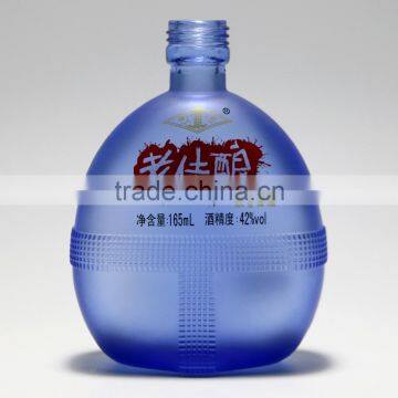 Blue Frosted Glass Wine Bottle of 165ml