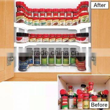 Plastic Spicy Shelf Saving Space Cabinet Spice Bottle Organizer Shelf