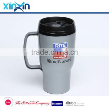 plastic coffee mug cup plastic double wall travel car mug for promotion